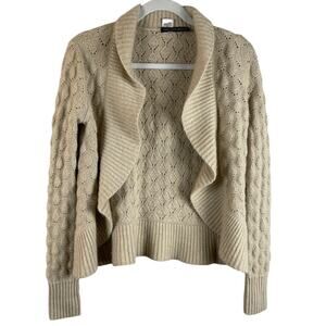 Sak’s Fifth Avenue Nude Open Knit Buttery Soft 100% Cashmere Cardigan Size‎ XS